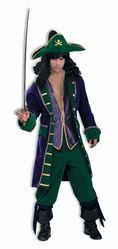 Пиратские костюмы - Бархатный костюм пирата сине-зеленый