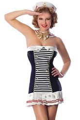 Пиратские костюмы - Бело-синий костюм морячки