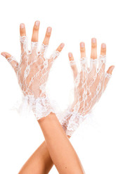 Аксессуары - Белые кружевные мини-перчатки