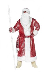 Костюмы на Новый год - Блестящий красный костюм Деда Мороза