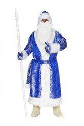 Детские костюмы - Блестящий синий костюм Деда Мороза