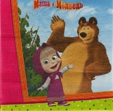 Мультфильмы и сказки - Бумажные салфетки Маша медведь 12 шт