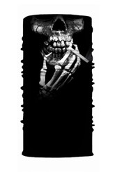 Зомби - Черная бандана с принтом курящего скелета
