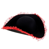 День подражания пиратам - Черная шляпа с красным кружевом