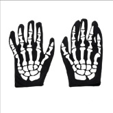 Страшные костюмы - Черные перчатки Руки скелета