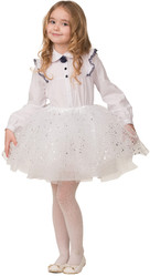 Снегурочки и Снежинки - Детская белая юбка со звездочками