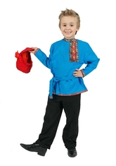 Национальные костюмы - Детская бирюзовая косоворотка