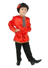 Русские народные костюмы - Детская красная косоворотка