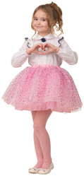 Мультфильмы и сказки - Детская розовая юбка с сердечками