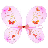 Пчелки и бабочки - Детские крылья с розовой лентой