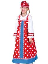 Русские народные костюмы - Детский костюм Аленушки в красном