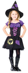 Ведьмы и Колдуньи - Детский костюм черно-фиолетовой ведьмочки
