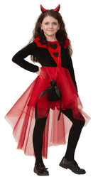 Страшные костюмы - Детский костюм черно-красной Дьяволицы