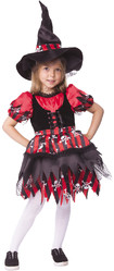 Нечистая сила - Детский костюм черно-красной Ведьмочки