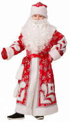 Дед Мороз и Снегурочка - Детский костюм Деда Мороза с узорами