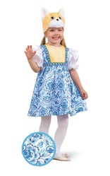 Костюмы для девочек - Детский костюм кошечки в стиле гжель
