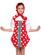 Национальные - Детский костюм Красной Матрешки в горошек
