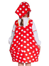Русские народные костюмы - Детский костюм Красной Матрешки в горошек