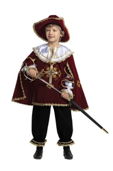 Исторические костюмы - Детский костюм мушкетера бордовый