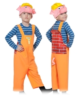Животные - Детский костюм поросенка строителя