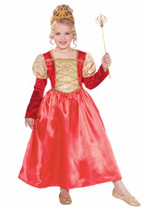 Принцессы и принцы - Детский костюм Принцессы в красно-золотом