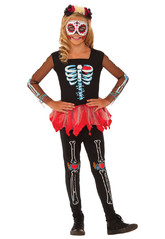 Национальные - Детский костюм скелета Катрины из Мексики