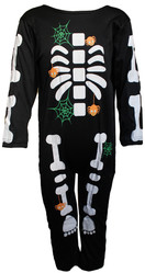 Страшные костюмы - Детский костюм скелета с пауками