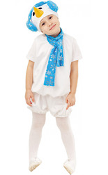 Новогодние костюмы - Детский костюм Снеговика с шарфом