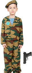 Военные и летчики - Детский костюм солдата-десантника с пистолетом