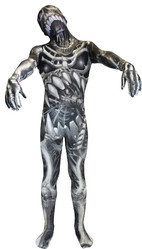 Зомби - Детский костюм Зентай Жуткий скелет