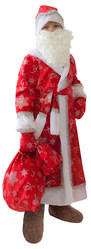 Дед Мороз и Снегурочка - Детский красный костюм Деда Мороза с узорами