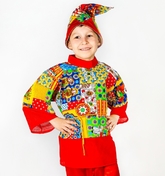 Костюмы для девочек - Детский пестрый костюм Петрушки