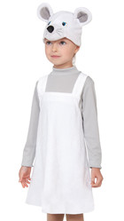 Детские костюмы - Детский плюшевый костюм Белой Мышки