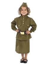 Национальные - Детский военный костюм для девочек