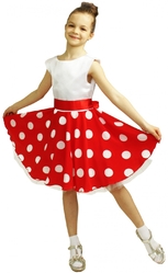 Костюмы для девочек - Детское красно-белое платье стиляги