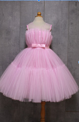 Детское пышное платье принцессы розовое