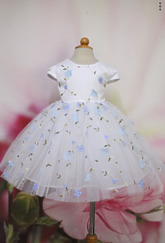 Платья для девочек - Детское пышное платье с голубыми цветами