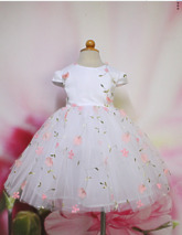 Платья для девочек - Детское пышное платье с персиковыми цветами