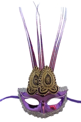 Карнавальные маски - Фиолетовая маска с украшением