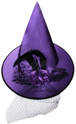 Костюмы на Хэллоуин - Фиолетовая с вуалью