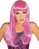 Аксессуары - Гламурный розовый парик