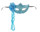 Для костюмов - Голубая карнавальная маска с цветком