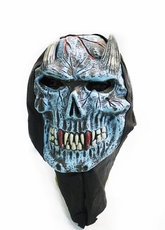 Зомби и Призраки - Голубая маска демона с рожками