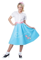 Ретро - Голубая юбка с пуделем