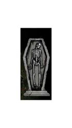Страшные костюмы - Готическое надгробие - Скелет в гробу