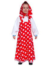 Детские костюмы - Карнавальное платье в горошек Маши из мультфильма 