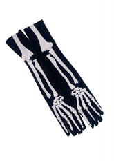Страшные костюмы - Карнавальные перчатки Скелет