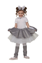 Костюмы для девочек - Карнавальный детский костюм Зайка Плюша серый
