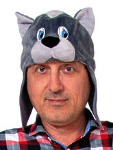 Мужские костюмы - Карнавальный головной убор кот серый