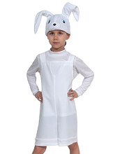 Праздничные костюмы - Карнавальный костюм белого зайчика плюш